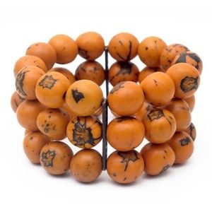 New Maria Oiticica Yellow Seed Stretch Bracelet